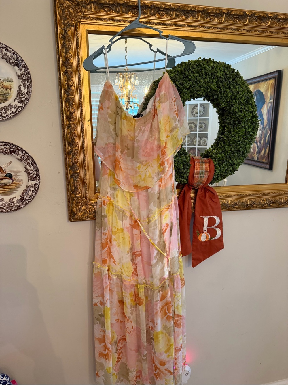 Floral Pink & Yellow Maxi Dress - Lightweight Summer Layered Dress